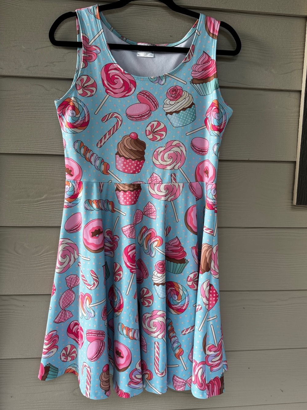 Sweet Treats Sleeveless Mini Dress - Light Blue & Pink